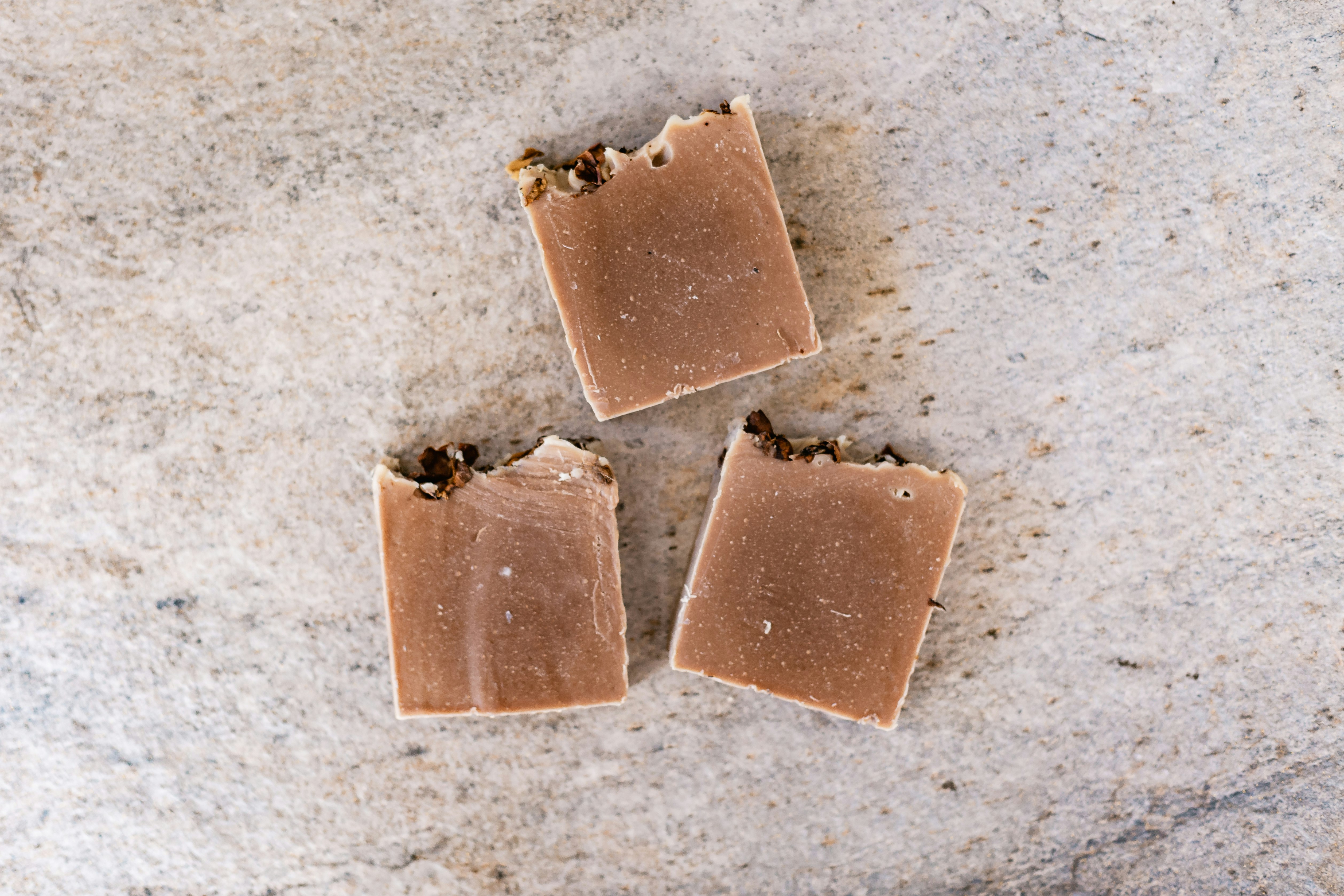 brown and white rectangular food